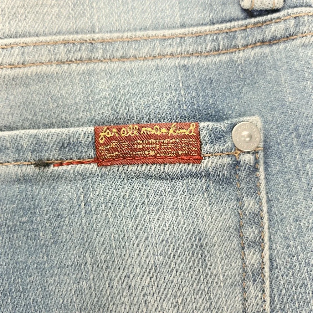 7 For All Mankind Jeans Mens 31x32 Blue Adrien Slim Tapered Light Wash Stretch